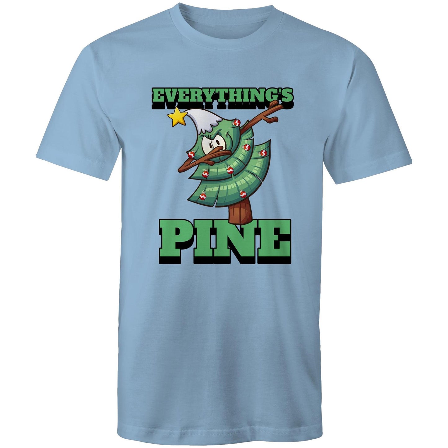 Everything's Pine - Mens T-Shirt Carolina Blue Christmas Mens T-shirt Merry Christmas