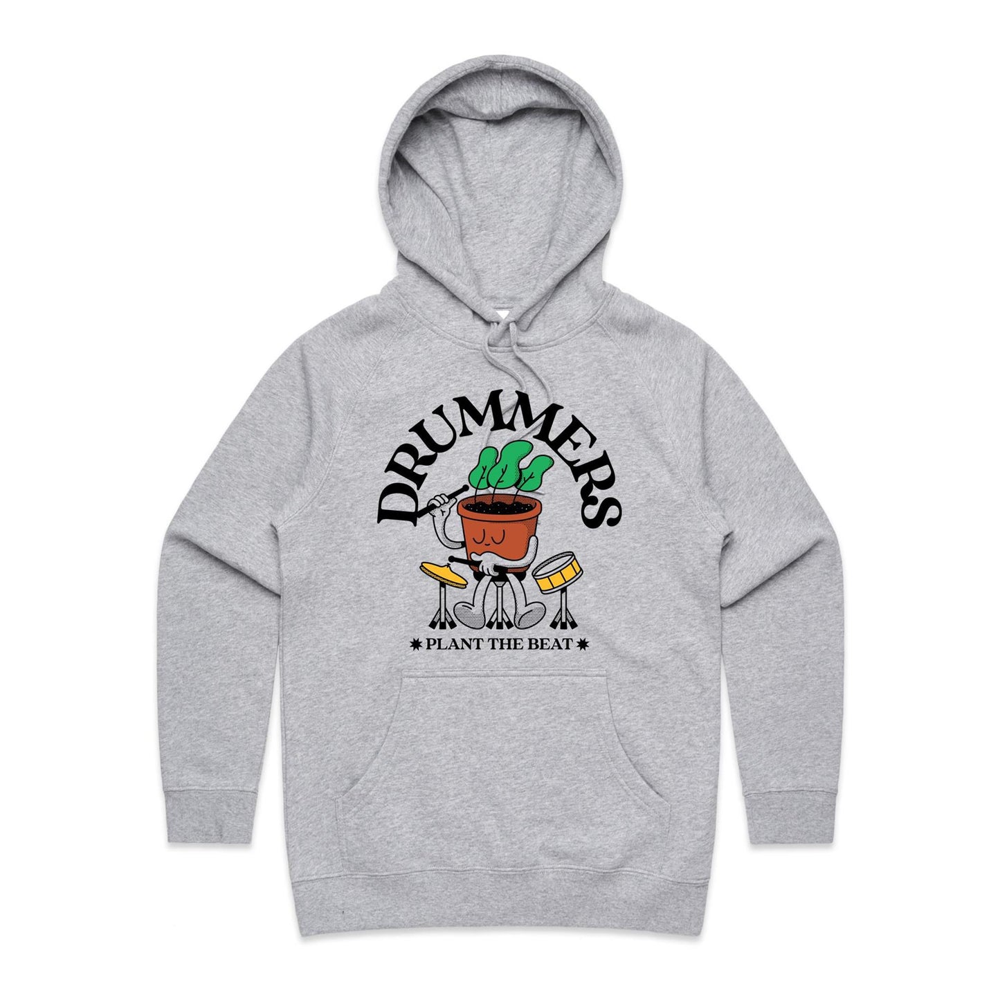 Drummers Plant The Beat - Women's Supply Hood Grey Marle Womens Supply Hoodie Music