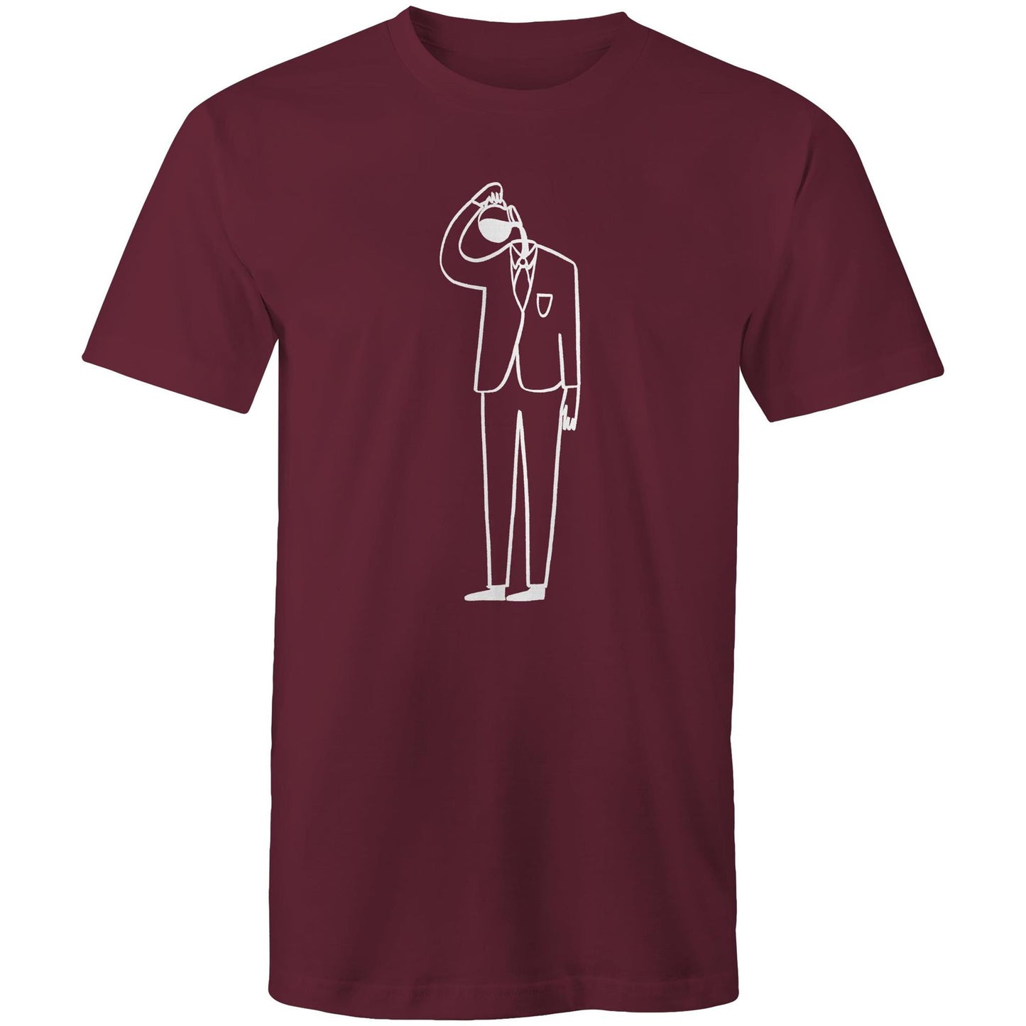Coffee Brain - Mens T-Shirt Burgundy Mens T-shirt Coffee