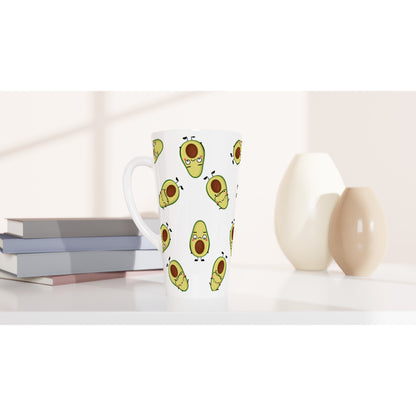Avocado Characters - White Latte 17oz Ceramic Mug Latte Mug food