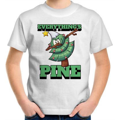 Everything's Pine - Kids Youth T-Shirt White Christmas Kids T-shirt Merry Christmas