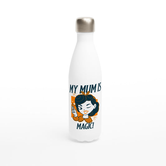 My Mum Is Magic - White 17oz Stainless Steel Water Bottle Default Title White Water Bottle comic Mum