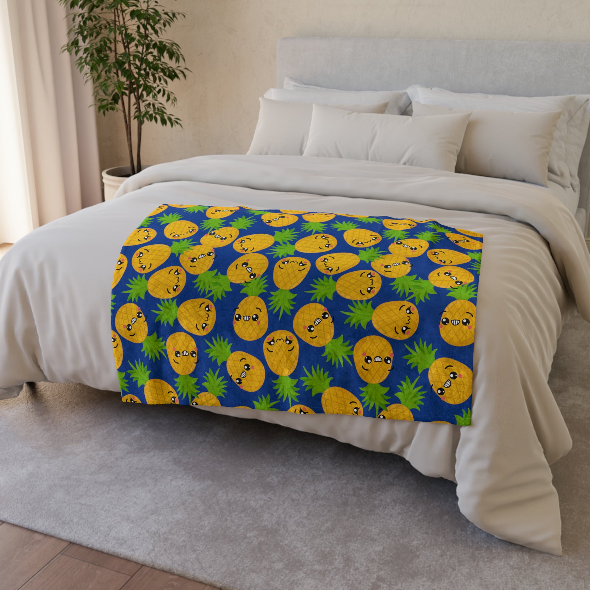 Cool Pineapples - Soft Polyester Blanket 30'' × 40'' Blanket Food