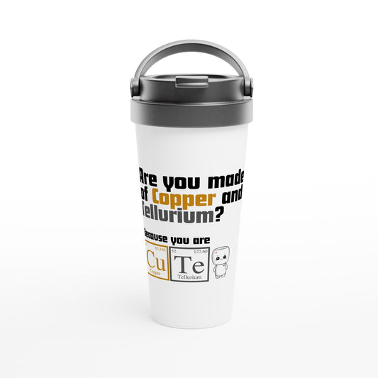 You Are Cute, Periodic Table - White 15oz Stainless Steel Travel Mug Default Title Travel Mug Science