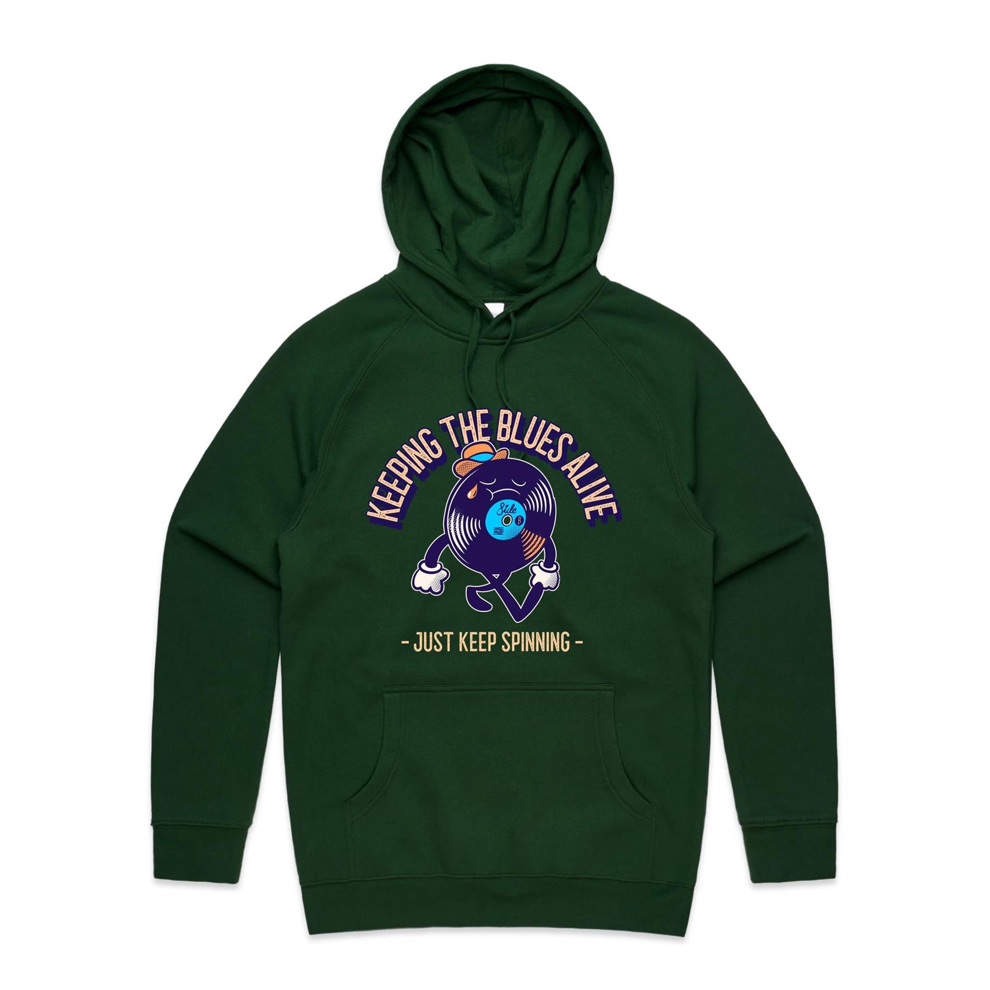 Keeping The Blues Alive - Supply Hood Forest Green Mens Supply Hoodie Music