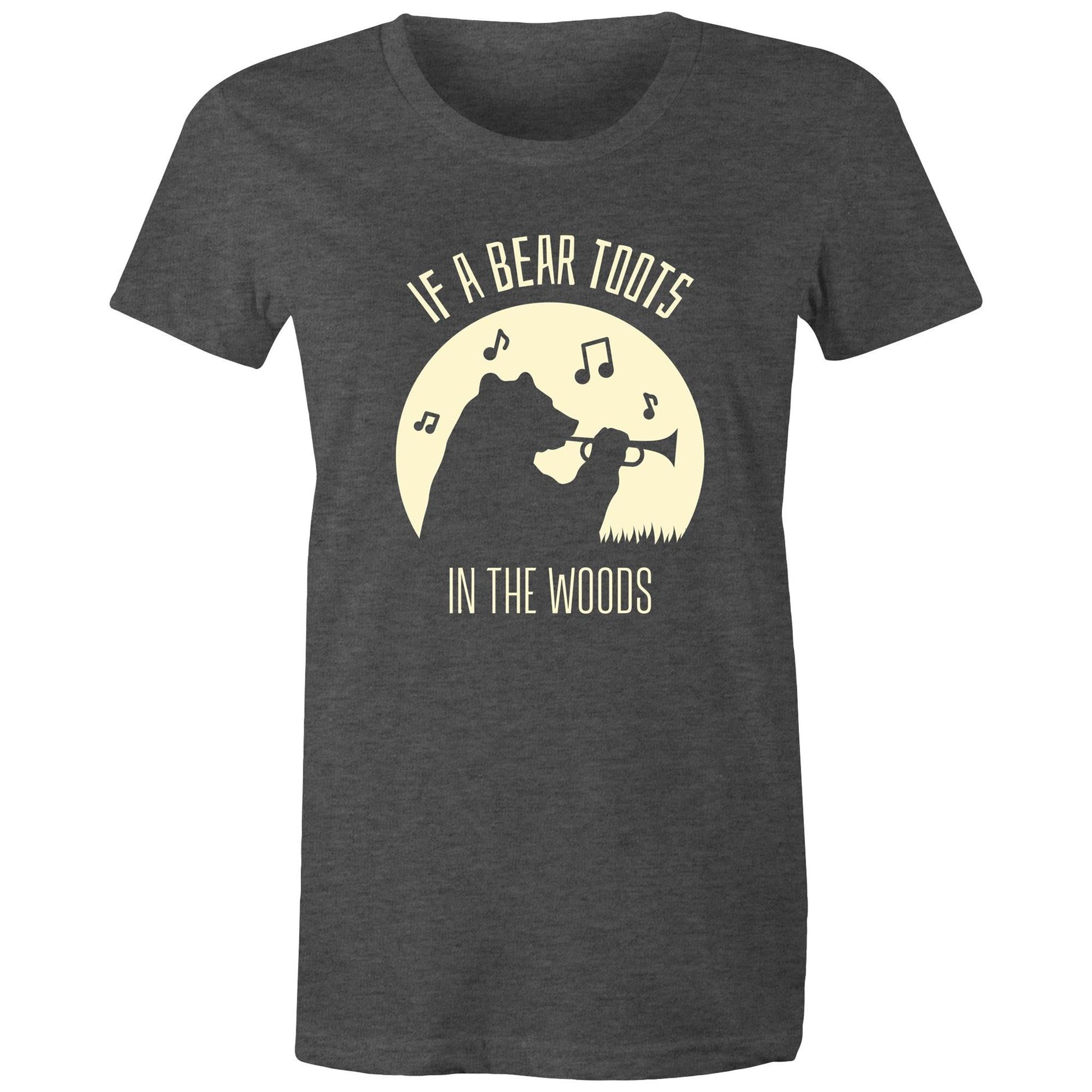 If A Bear Toots In The Woods, Trumpet Player - Womens T-shirt Asphalt Marle Womens T-shirt animal Music