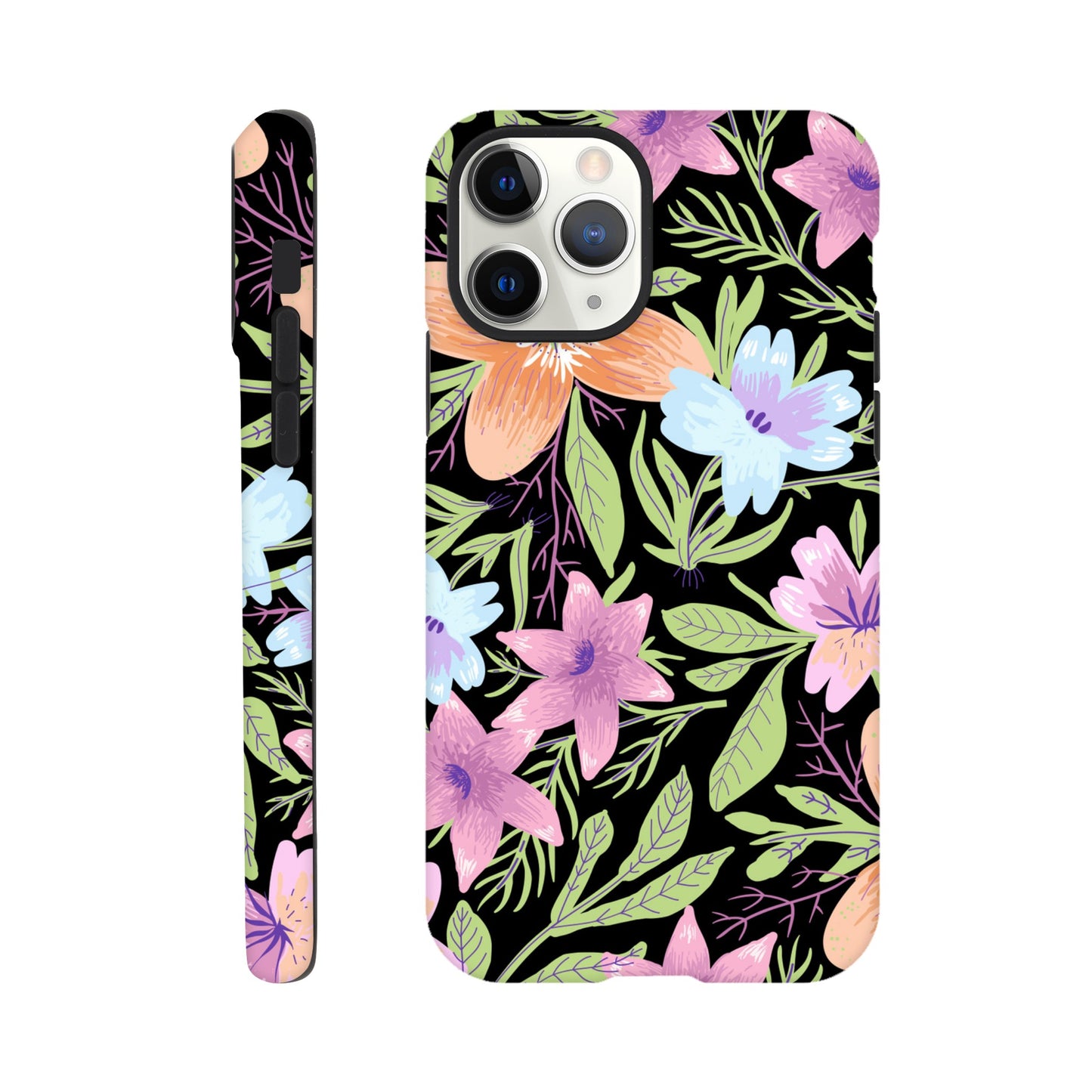Black Floral - Phone Tough Case iPhone 11 Pro Phone Case