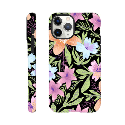 Black Floral - Phone Tough Case iPhone 11 Pro Phone Case