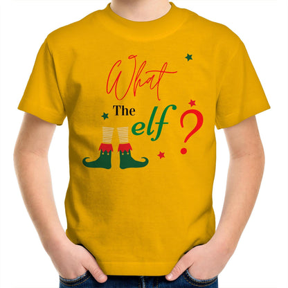 What The Elf? - Kids Youth T-Shirt Gold Christmas Kids T-shirt Merry Christmas