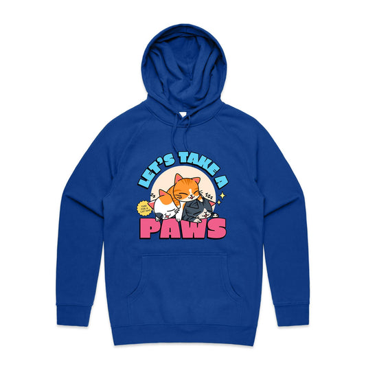 Let's Take A Paws, Time For A Cat Nap - Supply Hood Bright Royal Mens Supply Hoodie animal