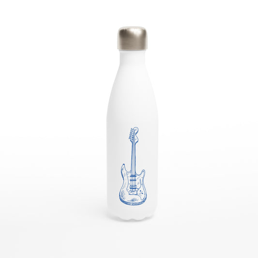 Guitar - White 17oz Stainless Steel Water Bottle Default Title White Water Bottle Music