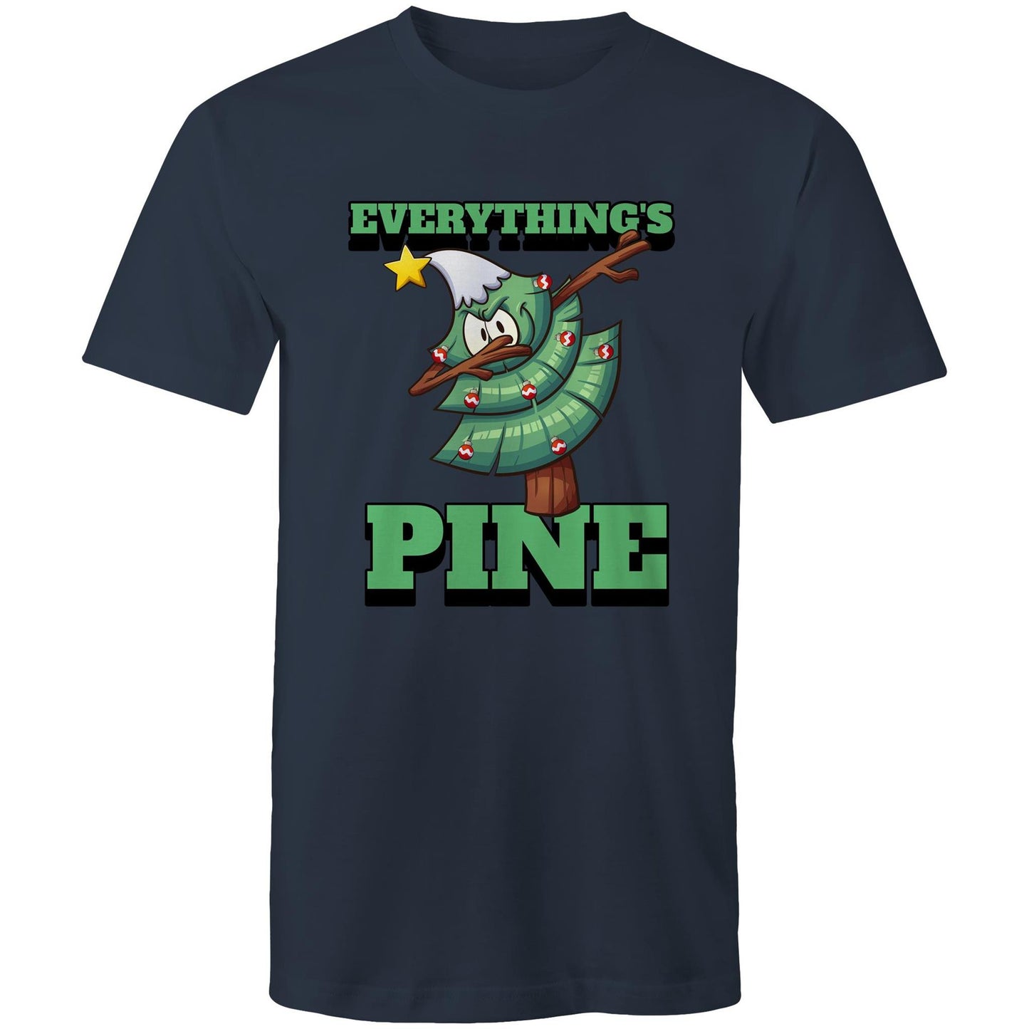 Everything's Pine - Mens T-Shirt Navy Christmas Mens T-shirt Merry Christmas