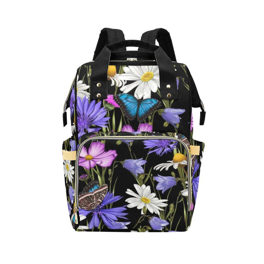 Butterfly Flowers - Multifunction Backpack Multifunction Backpack animal Plants