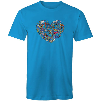Heart Music - Mens T-Shirt Arctic Blue Mens T-shirt Music
