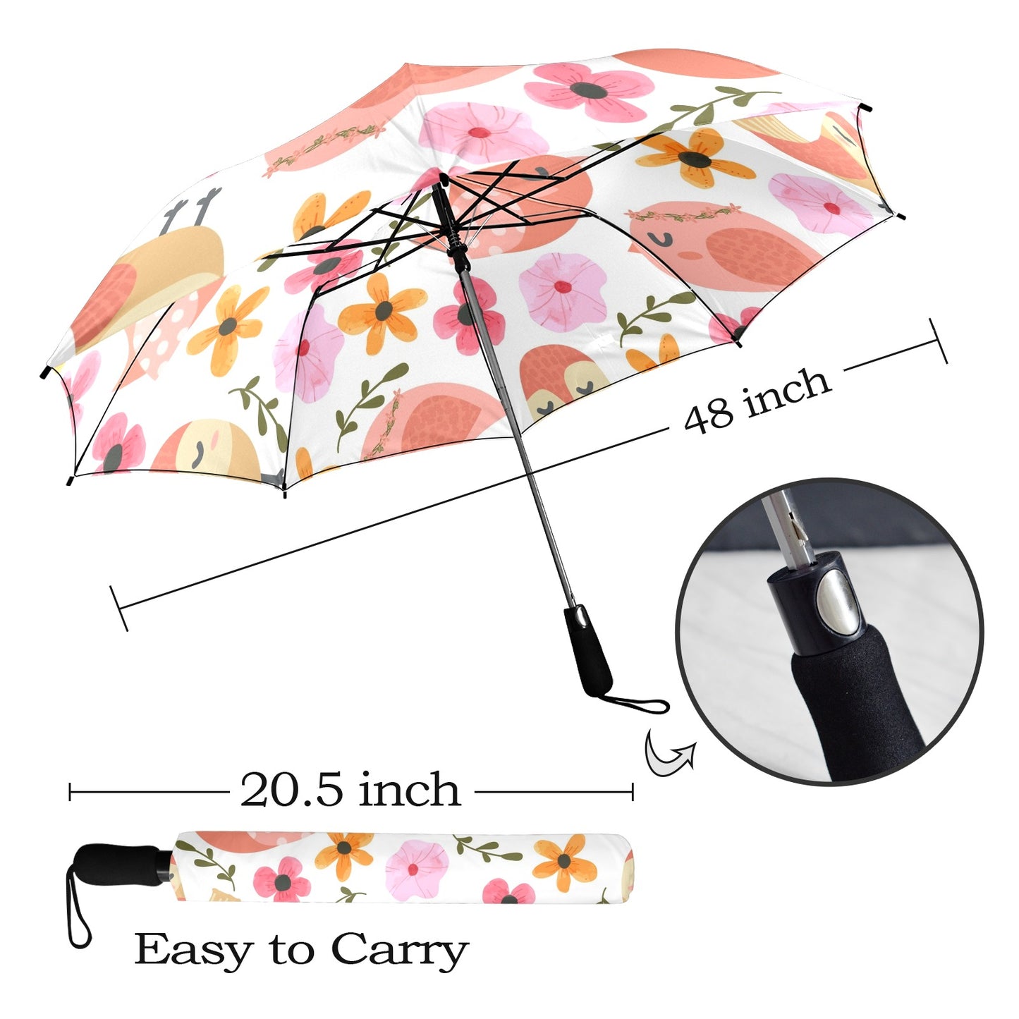 Lovely Birds - Semi-Automatic Foldable Umbrella Semi-Automatic Foldable Umbrella