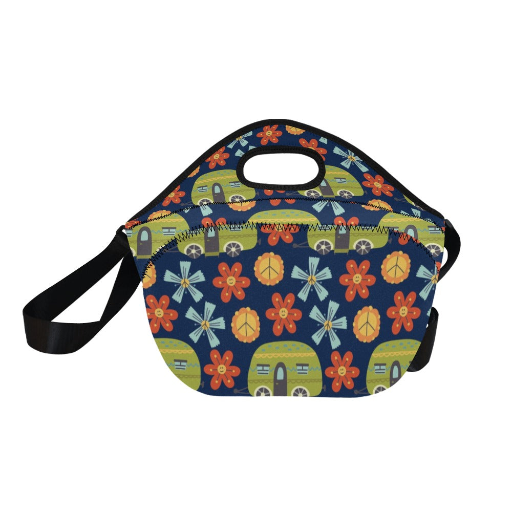 Hippy Caravan - Neoprene Lunch Bag/Large Neoprene Lunch Bag/Large