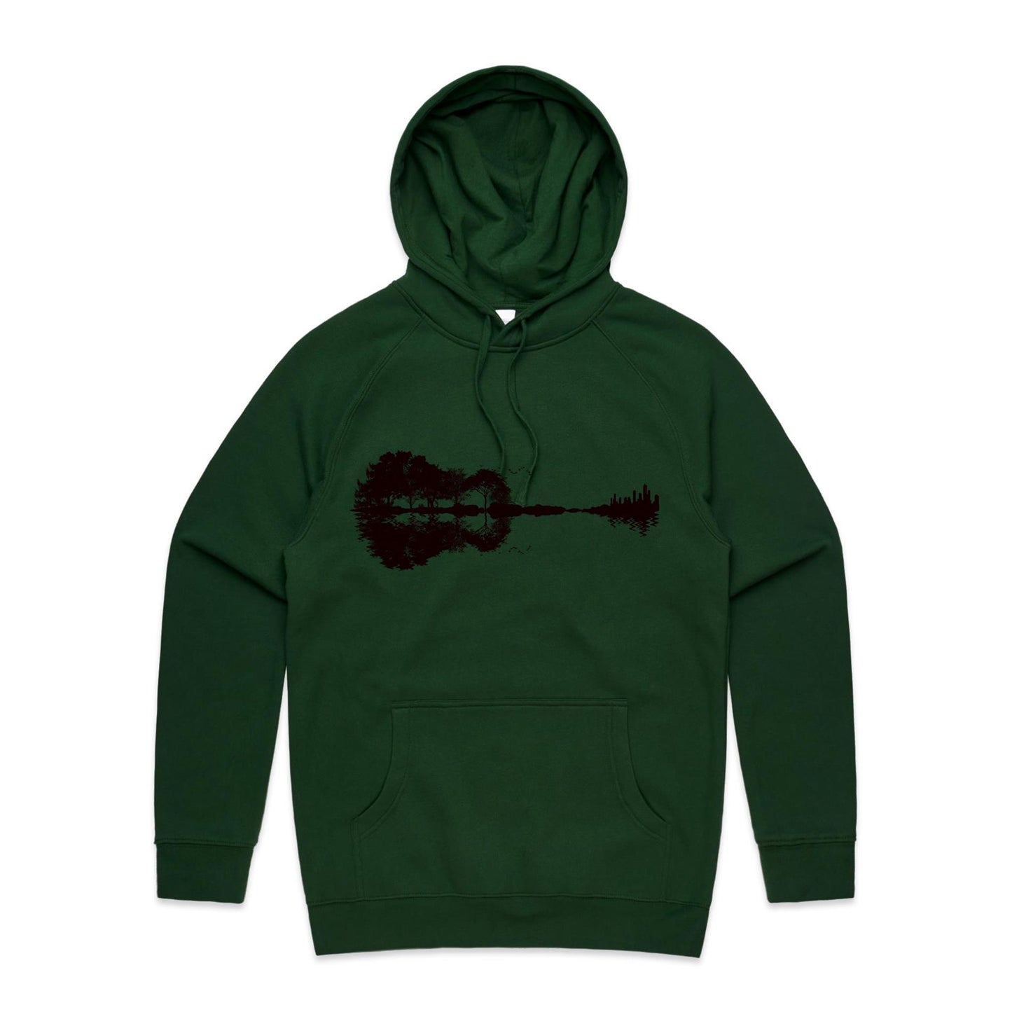 Guitar Reflection - Supply Hood Forest Green Mens Supply Hoodie