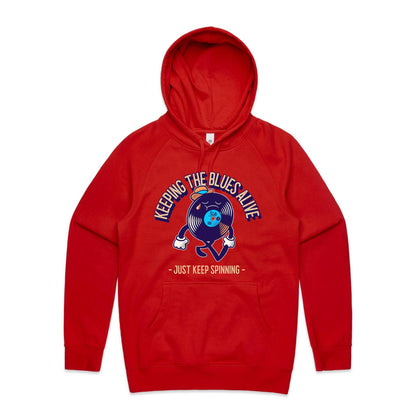 Keeping The Blues Alive - Supply Hood Red Mens Supply Hoodie Music