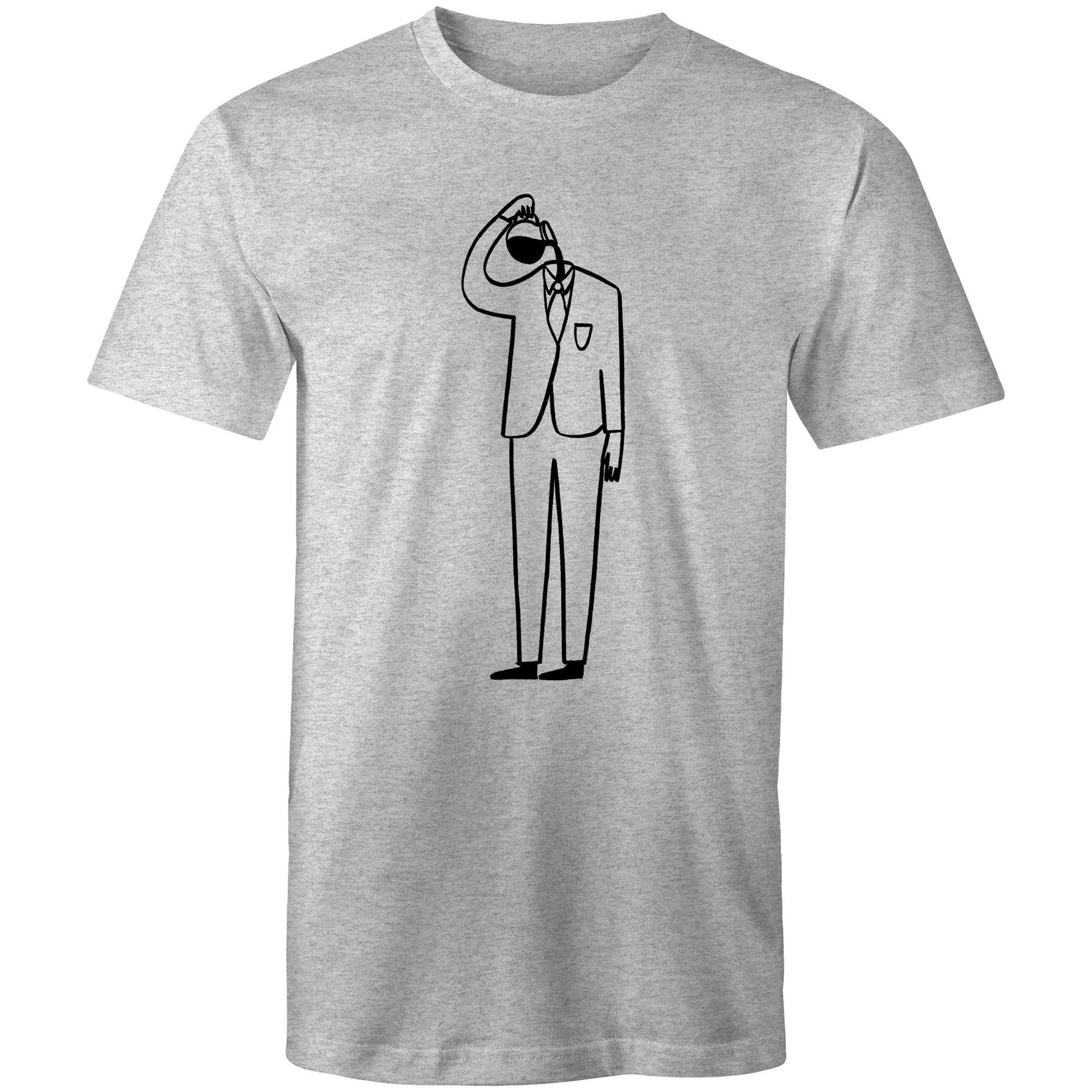 Coffee Brain - Mens T-Shirt Grey Marle Mens T-shirt Coffee