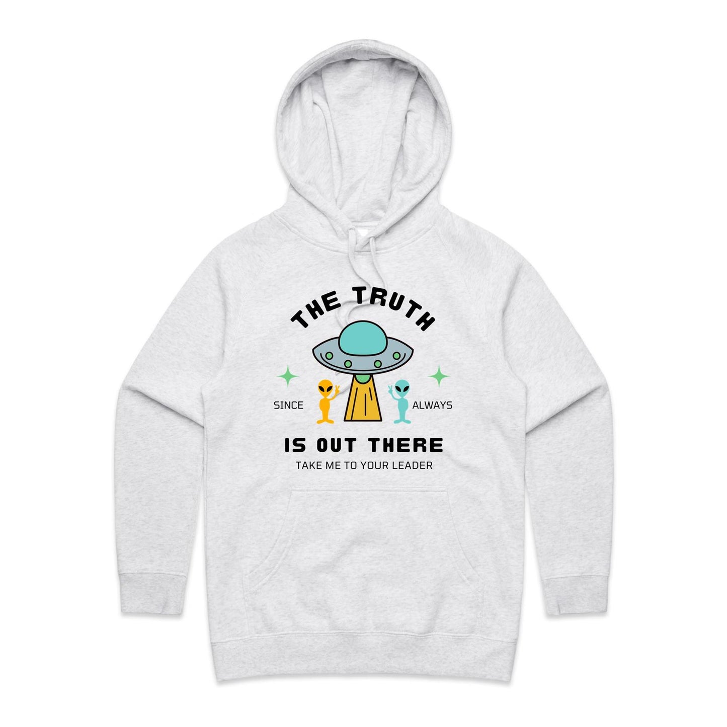 The Truth Is Out There - Women's Supply Hood White Marle Womens Supply Hoodie Sci Fi