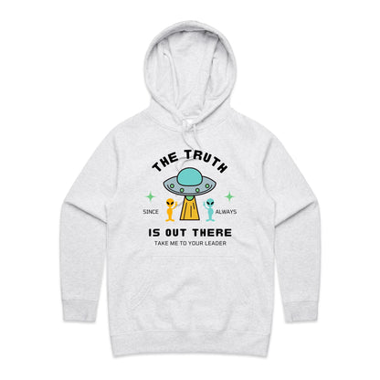 The Truth Is Out There - Women's Supply Hood White Marle Womens Supply Hoodie Sci Fi