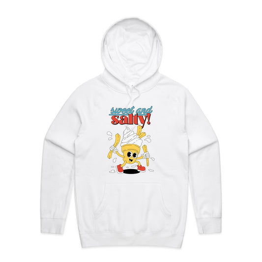 Ice Cream And Chips, Sweet And Salty - Supply Hood White Mens Supply Hoodie