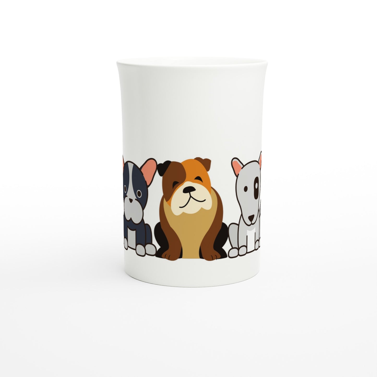 Dog Line - White 10oz Porcelain Slim Mug Porcelain Mug animal
