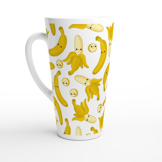 Happy Bananas - White Latte 17oz Ceramic Mug Default Title Latte Mug Food