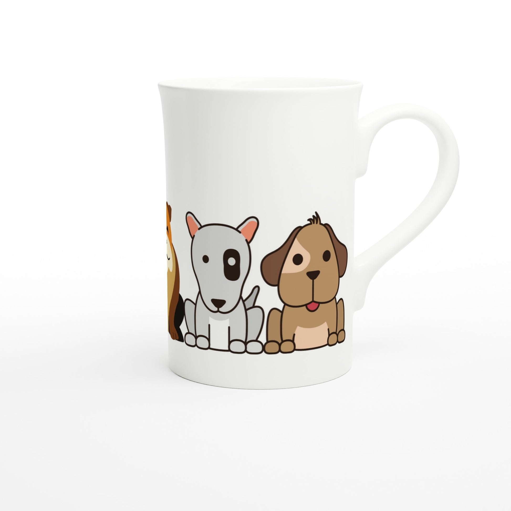 Dog Line - White 10oz Porcelain Slim Mug Porcelain Mug animal