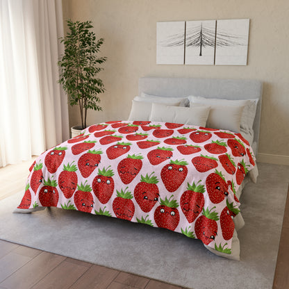 Strawberry Characters - Soft Polyester Blanket 60" × 80" Blanket Food