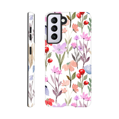 Watercolour Flowers - Phone Tough Case Galaxy S21 Phone Case Plants
