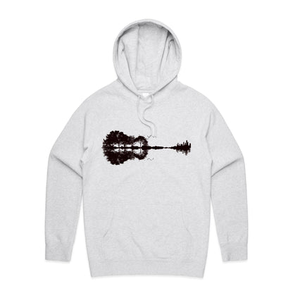 Guitar Reflection - Supply Hood White Marle Mens Supply Hoodie