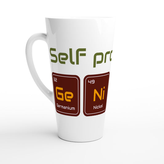 Self Proclaimed Genius - White Latte 17oz Ceramic Mug Default Title Latte Mug Funny Science
