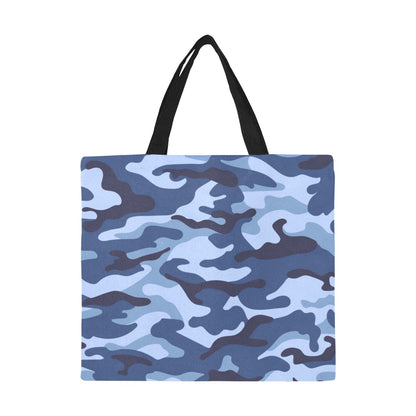Blue Camouflage - Full Print Canvas Tote Bag Full Print Canvas Tote Bag