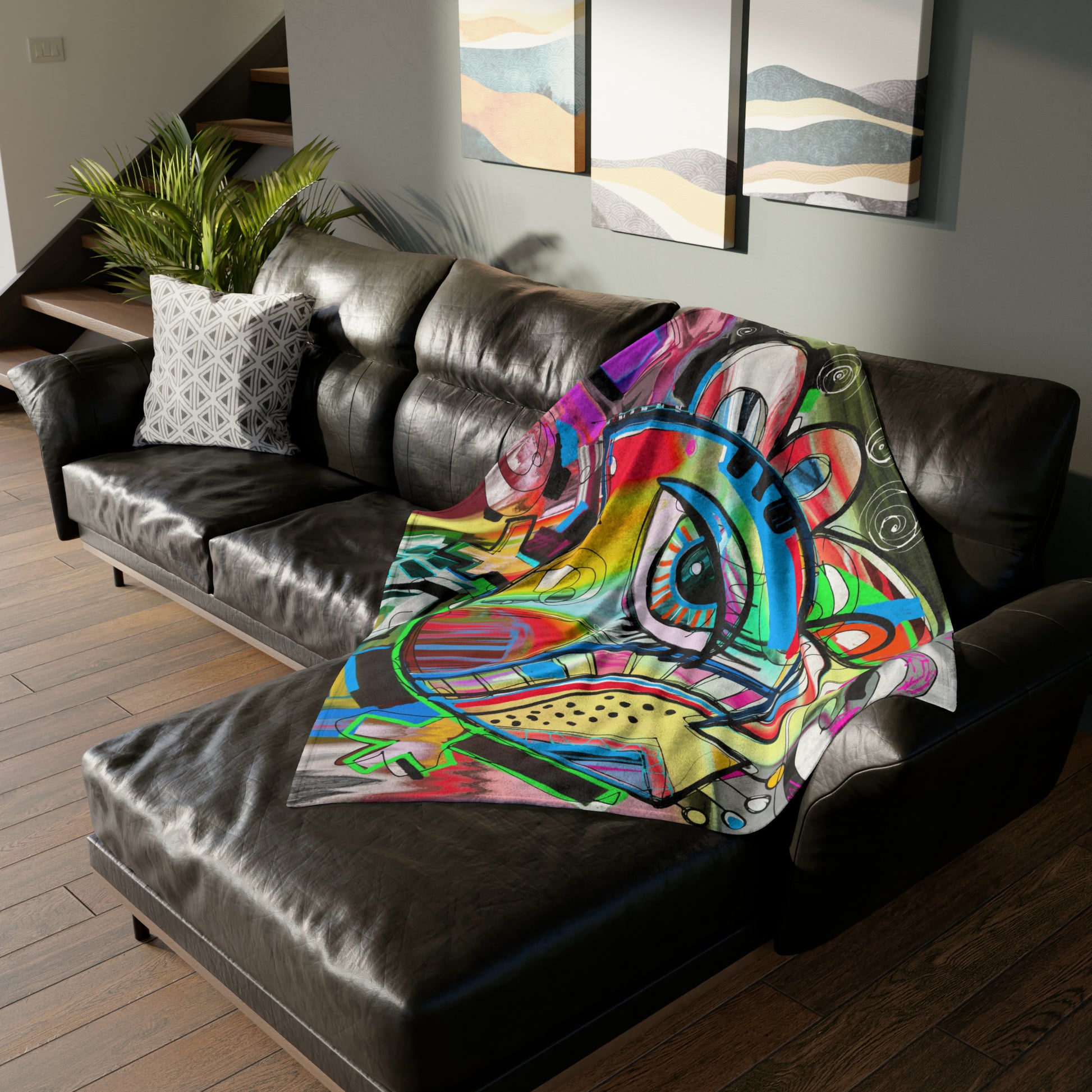 Graffiti Bird - Soft Polyester Blanket 50" × 60" Blanket