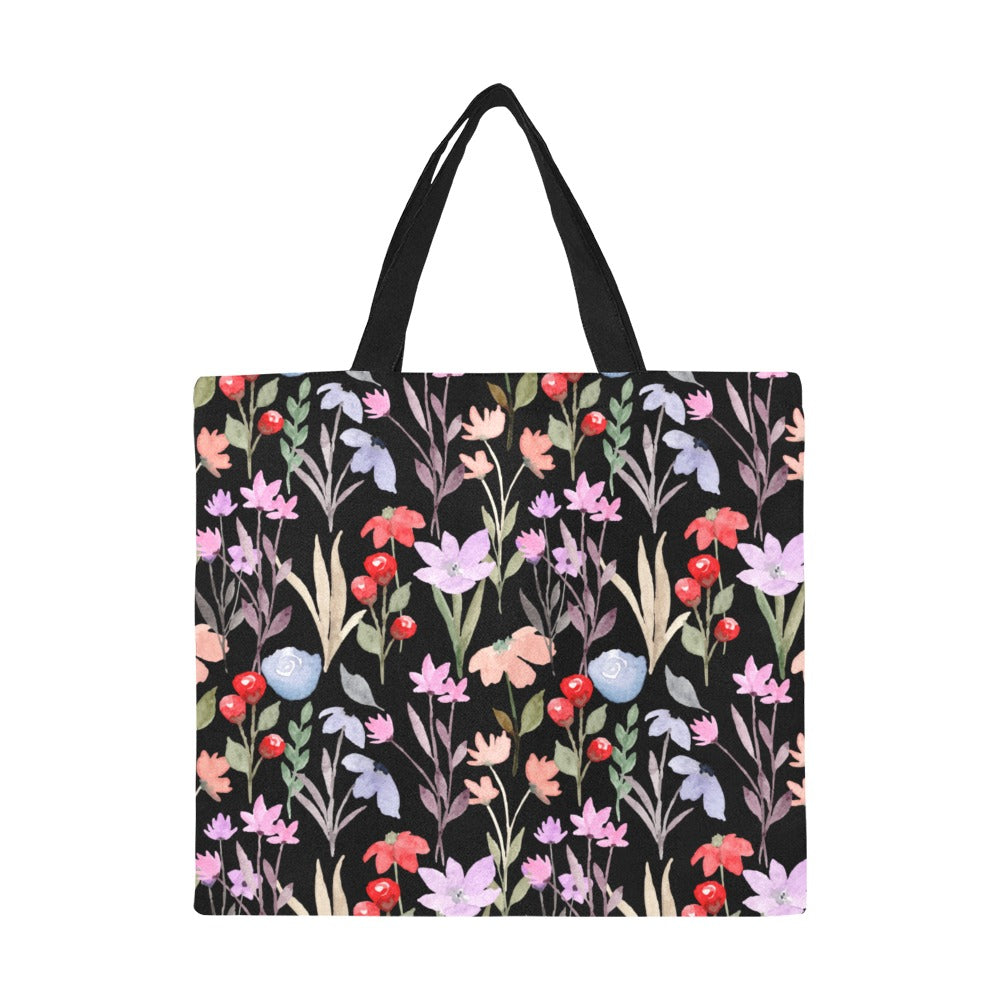 Floral Watercolour - Full Print Canvas Tote Bag Full Print Canvas Tote Bag
