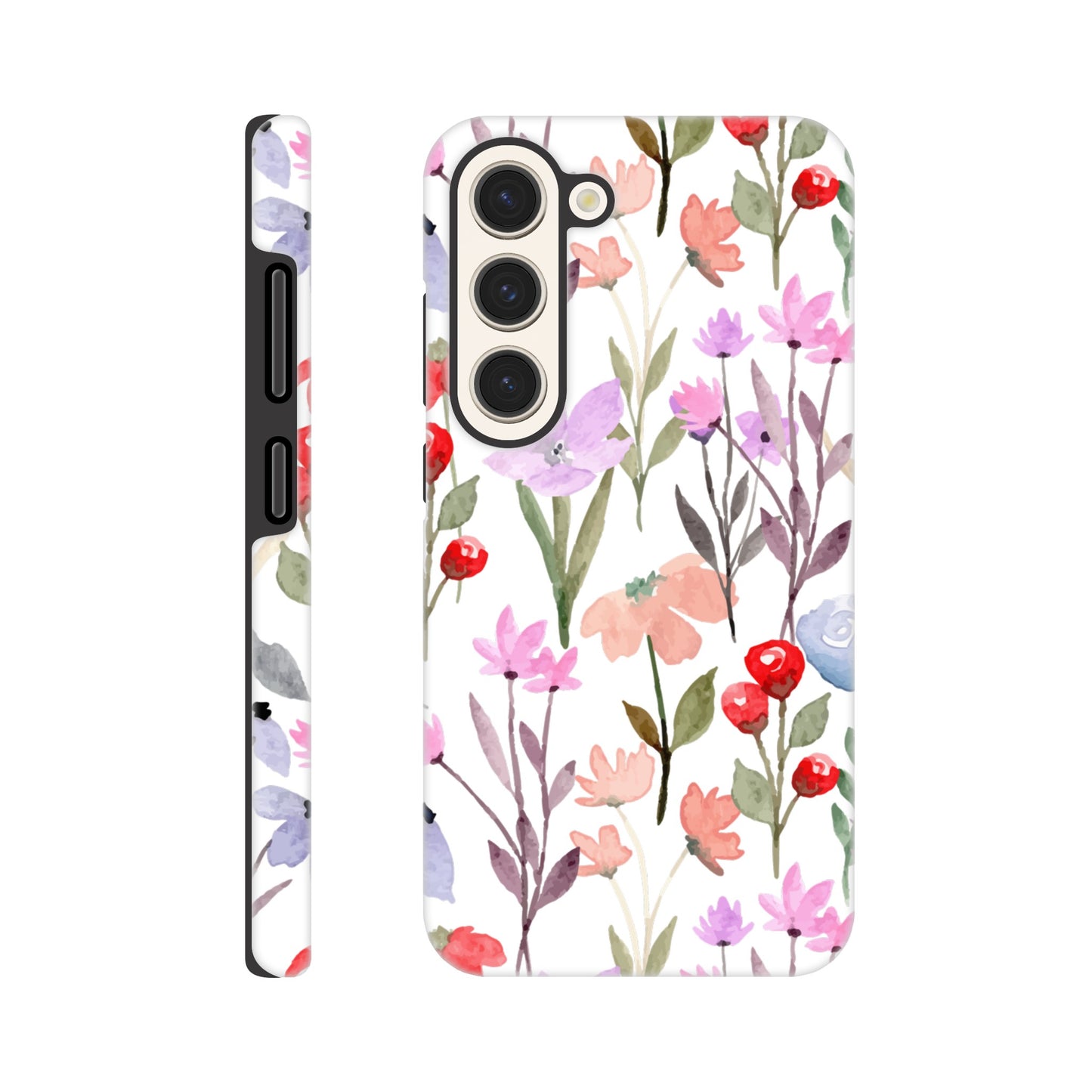 Watercolour Flowers - Phone Tough Case Galaxy S23 Phone Case Plants