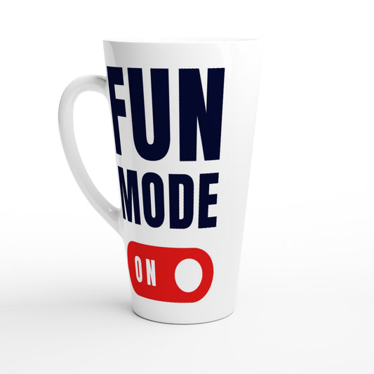 Fun Mode On - White Latte 17oz Ceramic Mug Default Title Latte Mug Funny