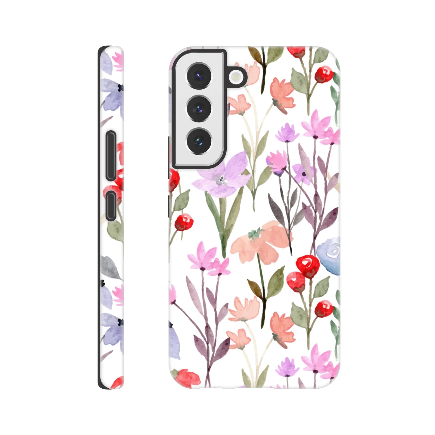 Watercolour Flowers - Phone Tough Case Galaxy S22 Phone Case Plants