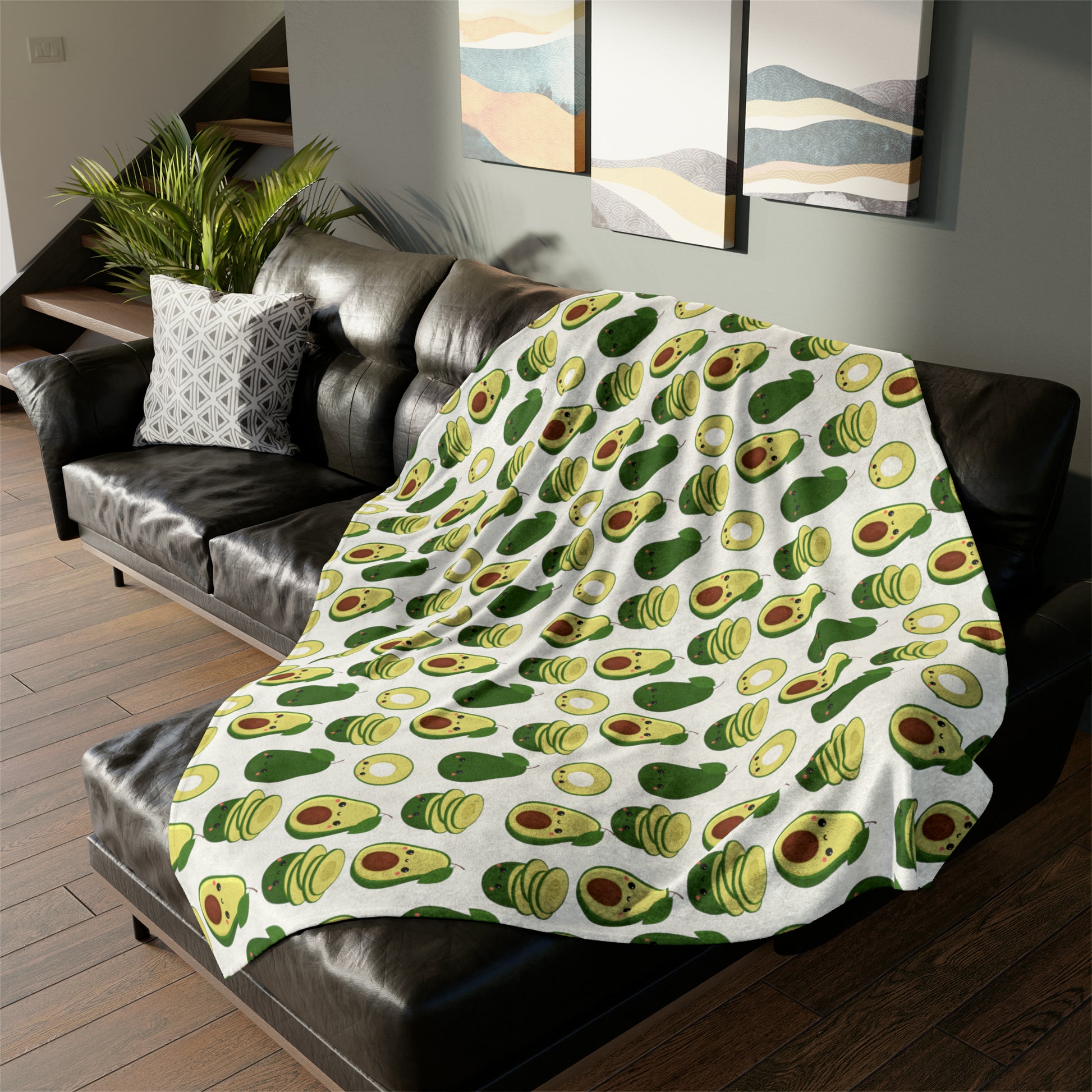 Cute Avocados - Soft Polyester Blanket 60" × 80" Blanket Food