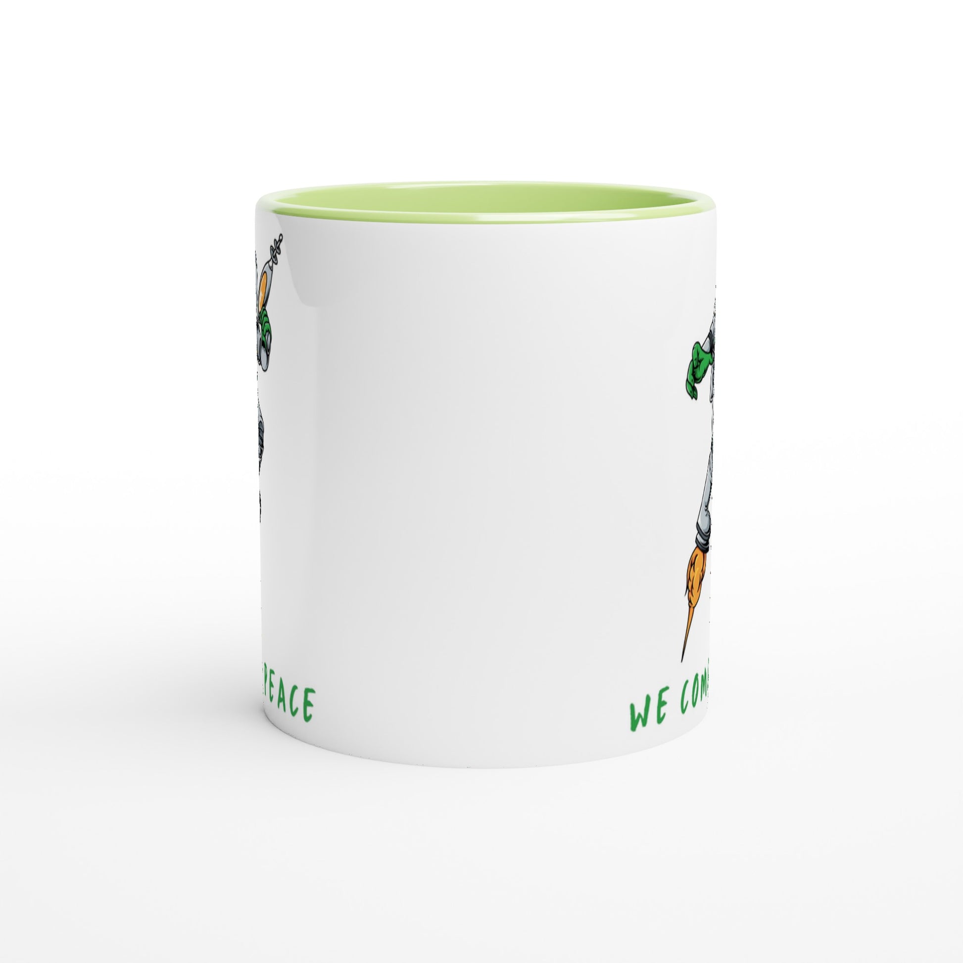 Alien, We Come In Peace - White 11oz Ceramic Mug with Colour Inside Colour 11oz Mug funny Sci Fi