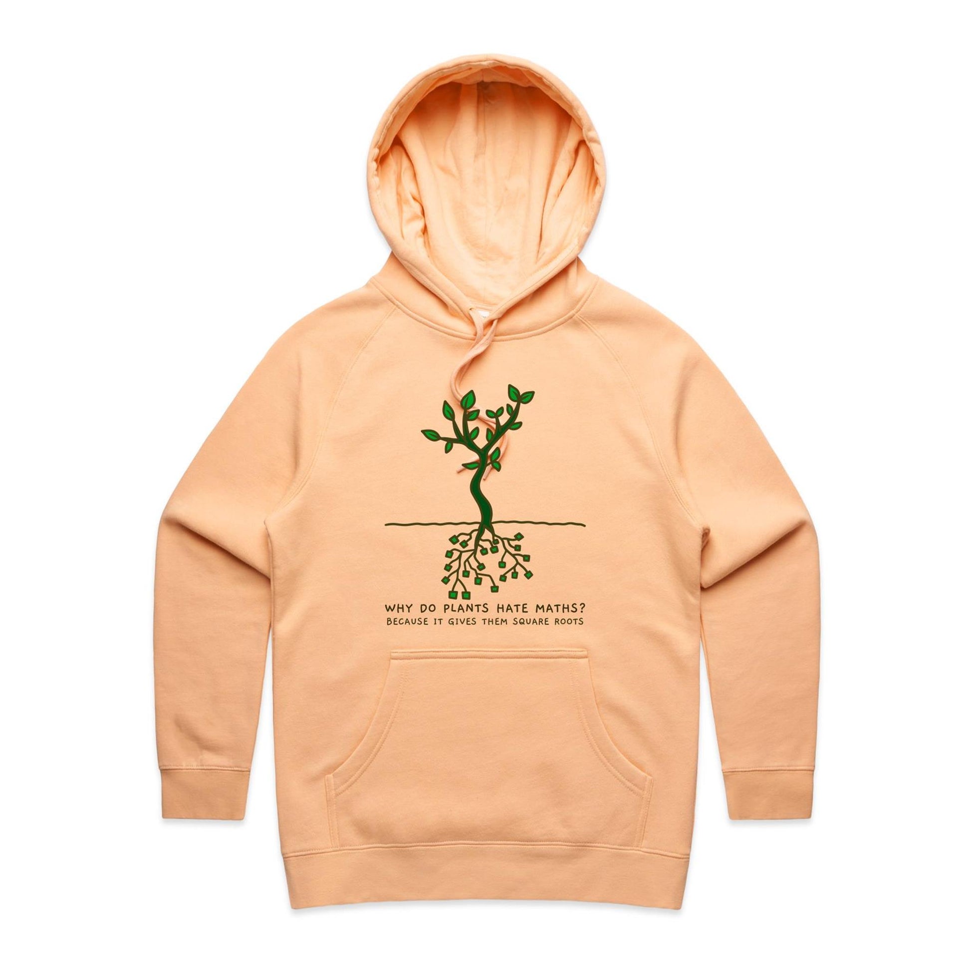 Square Roots - Women's Supply Hood Peach Womens Supply Hoodie Funny
