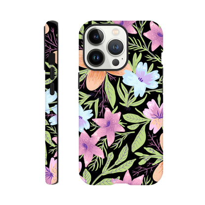 Black Floral - Phone Tough Case iPhone 13 Pro Phone Case