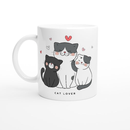 Cat Lover - White 11oz Ceramic Mug White 11oz Mug animal