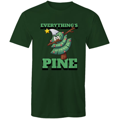 Everything's Pine - Mens T-Shirt Forest Green Christmas Mens T-shirt Merry Christmas