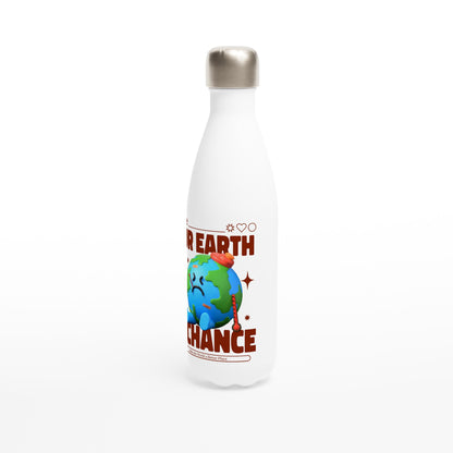Give Our Earth A Chance - White 17oz Stainless Steel Water Bottle White Water Bottle Environment