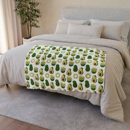 Cute Avocados - Soft Polyester Blanket Blanket Food