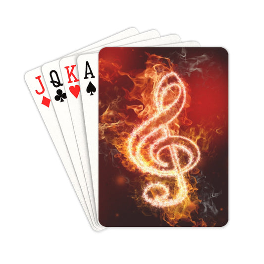 Treble Clef on Fire - Playing Cards 2.5"x3.5" Playing Card 2.5"x3.5"