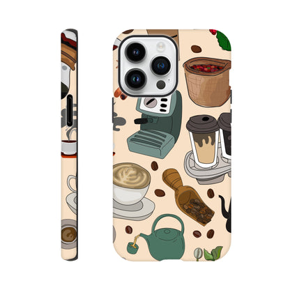 All The Coffee - Phone Tough Case iPhone 14 Pro Max Phone Case Coffee