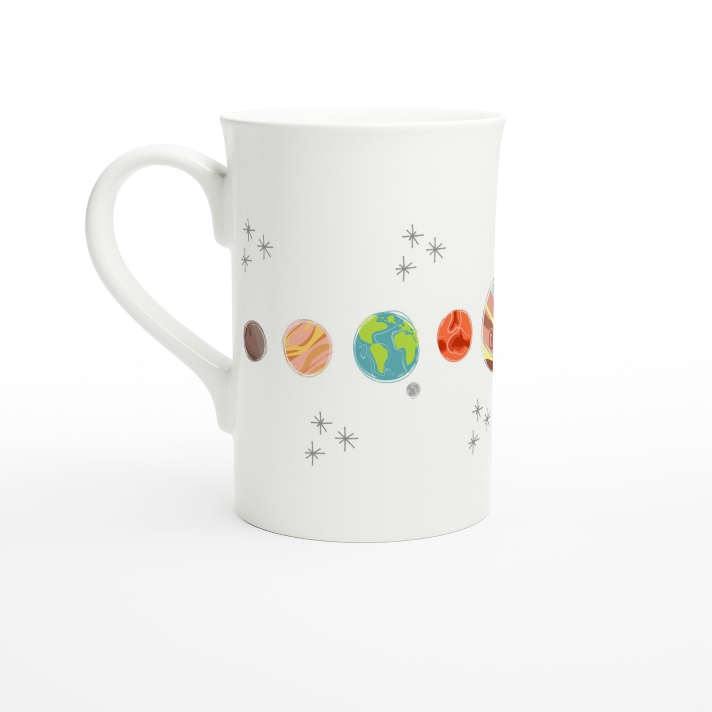 Solar System Planets - White 10oz Porcelain Slim Mug Default Title Porcelain Mug Space